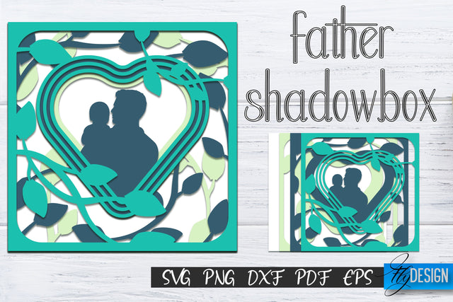 Father's Day Shadow Box SVG, Dad SVG, 3D Layered SVG, Layered SVG Design, 3D SVG, 3d Layered Cut File, Multilayered SVG. Paper Cut Crafting Design v.1 SVG Fly Design 