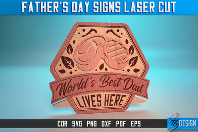 Father’s Day Sign Laser Cut SVG | Home SVG Design | CNC files SVG Fly Design 