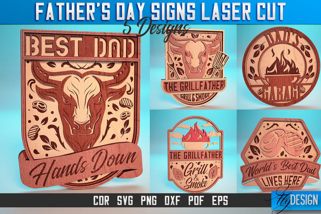 Father’s Day Signs Laser Cut SVG | Home SVG Design | CNC files SVG Fly Design 
