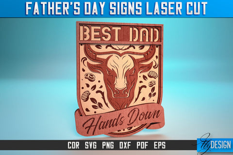 Father’s Day Signs Laser Cut SVG | Home SVG Design | CNC files SVG Fly Design 