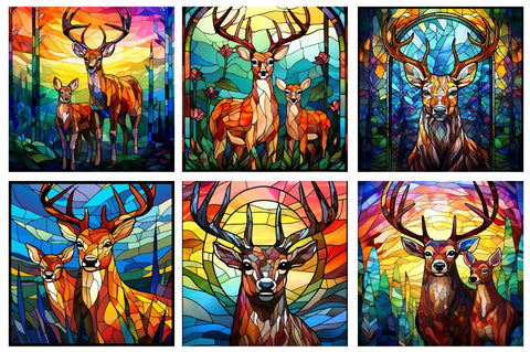 Father's Day Stained Glass Buck Deer Art Sublimation Sublimation Regulrcrative 