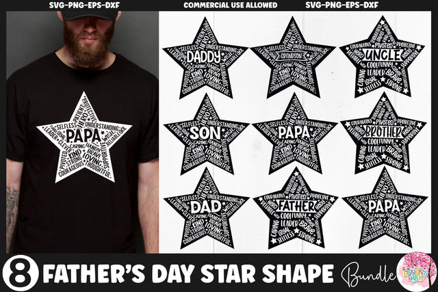 Father's Day Star Shape SVG bundle SVG DESIGNS DARK 