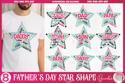 Father's Day Star Shape SVG bundle SVG DESIGNS DARK 