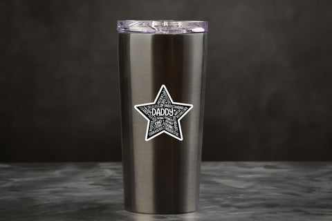 Father's day Star Sticker Bundle Sublimation DESIGNS DARK 