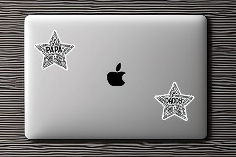 Father's day Star Sticker Bundle Sublimation DESIGNS DARK 