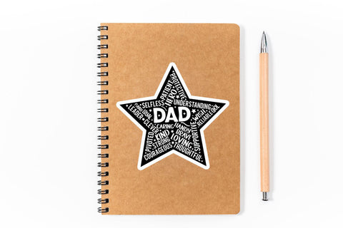Father's day Star Sticker Bundle Sublimation DESIGNS DARK 