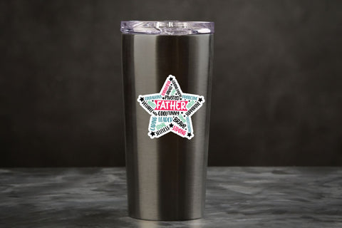 Father's day Star Sticker Bundle Sublimation DESIGNS DARK 