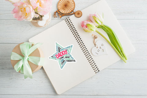 Father's day Star Sticker Bundle Sublimation DESIGNS DARK 