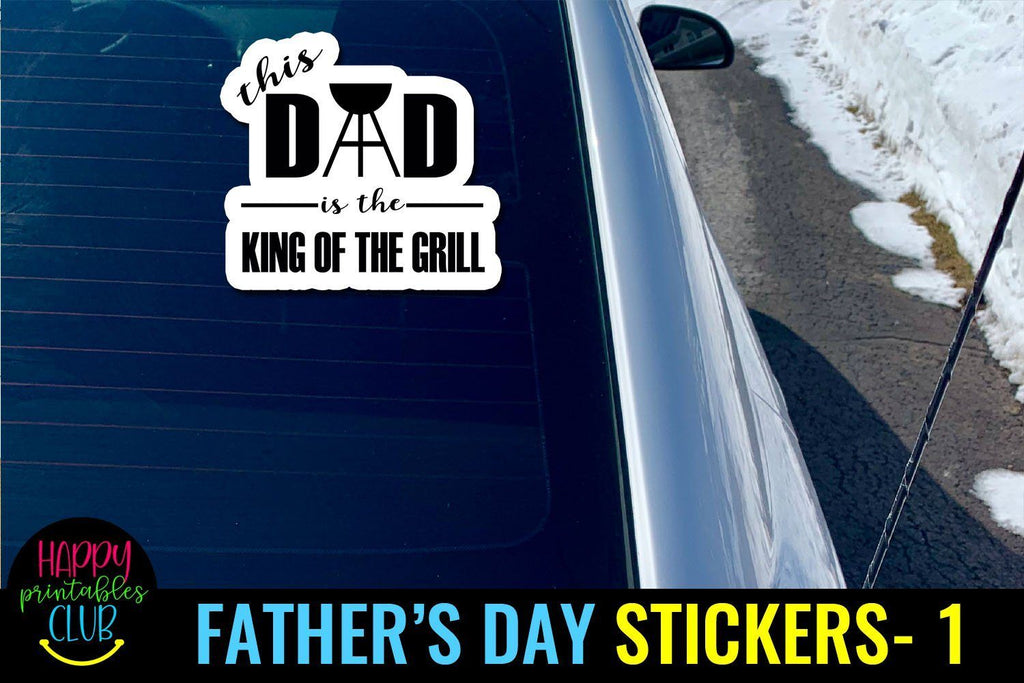 Father's Day Stickers- Dad Stickers- Printable Stickers PNG - So Fontsy