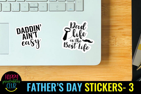 Father's Day Stickers 3- Dad Stickers- Printable Stickers SVG Happy Printables Club 