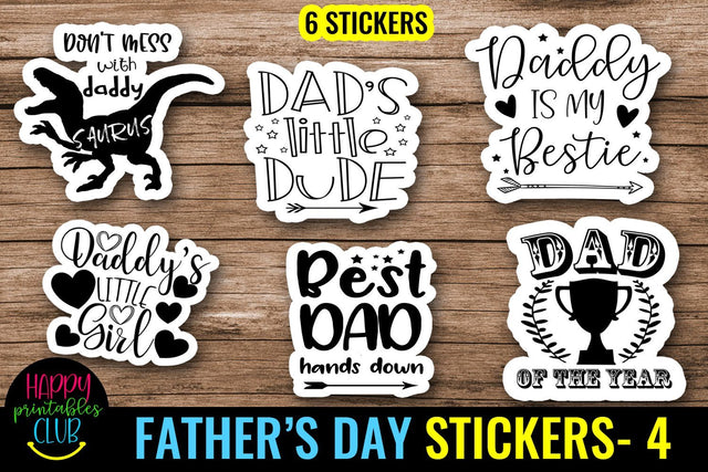 Father's Day Stickers 4 - Dad Stickers- Printable Stickers SVG Happy Printables Club 