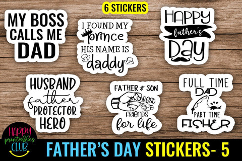 Father's Day Stickers 5- Dad Stickers- Printable Stickers SVG Happy Printables Club 