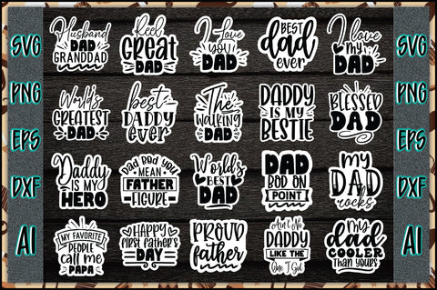 Father's Day Stickers Bundle SVG Ariyan 