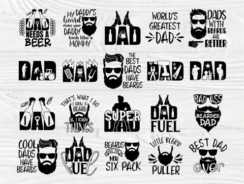 Fathers Day Svg, Beard Svg, Dad Signs, Beer Svg SVG TonisArtStudio 