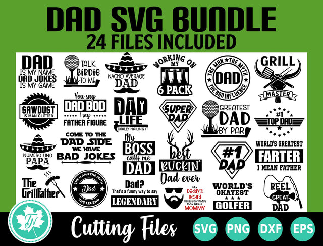 Fathers Day SVG Bundle 24 Pack SVG TrueNorthImagesCA 