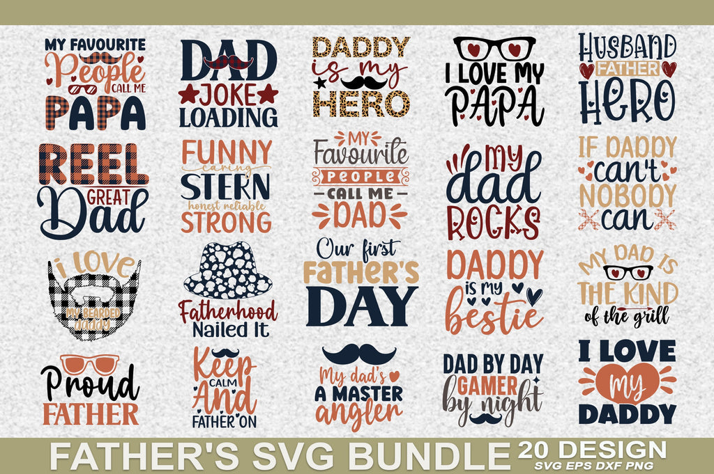 Father's Day SVG Bundle Cut File - So Fontsy