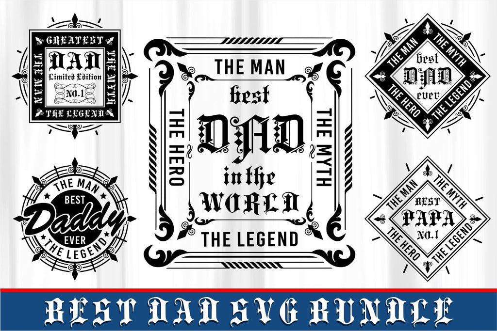 Fathers Day SVG Bundle, Dad Quotes T shirt Design SVG Graphic Vector ...