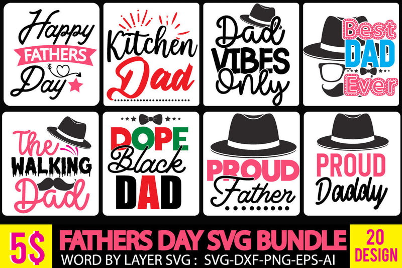 Father's Day SVG Bundle, DAD SVG Bundle , Funny DAD SVG Bundle , DAD SVG Bundle Quotes , Father's Day SVG Bundle SVG BlackCatsMedia 