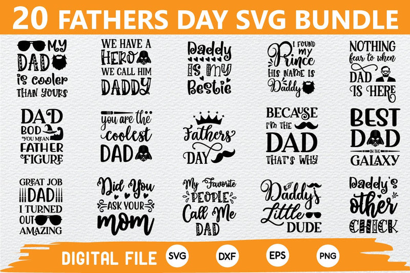 Father's Day SVG Bundle, Father's Day SVG, Dad Quotes Svg Bundle,Happy ...