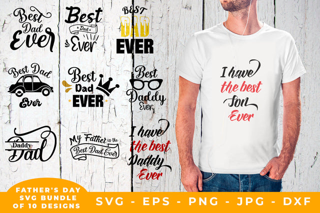 Father's Day SVG Bundle of 10 Designs SVG Sublimatiz Designs 