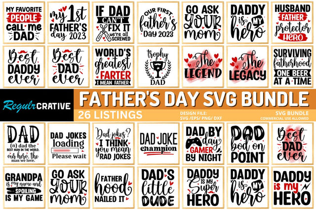 Father's Day SVG Bundle SVG Regulrcrative 