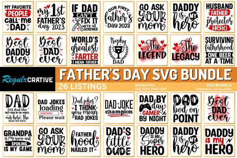 Father's Day SVG Bundle SVG Regulrcrative 