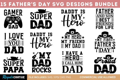 Father's Day SVG Bundle SVG Regulrcrative 