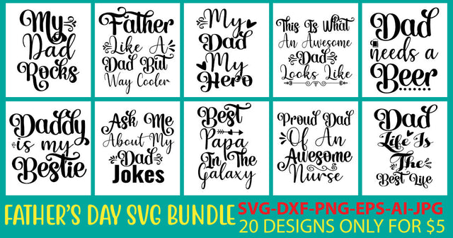 Father's Day Svg Bundle SVG Syaman 