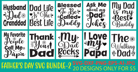 Father's Day Svg Bundle Vol. 2 SVG Syaman 
