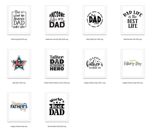 Fathers Day SVG Bundle with 10 Dad Designs SVG Shine Green Art 