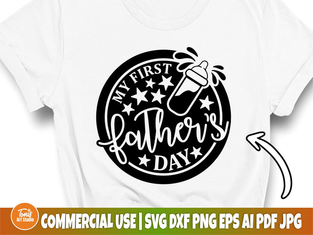 Father's Day SVG, Dad Svg, Baby Bottle Svg, First Fathers Day, Digital Download, 1st Fathers Day, Cut File for Cricut, Silhouette Cameo SVG TonisArtStudio 
