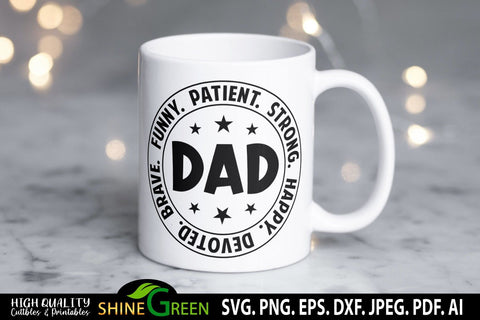 Fathers Day SVG - Dad SVG T-Shirt Design Gift Idea SVG Shine Green Art 