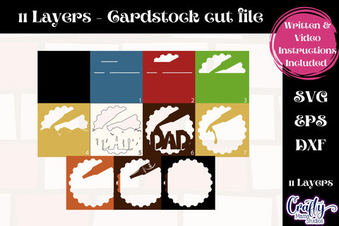 Father's Day Svg Shadow Box, 3D Layered Dad Beer Shadow Box SVG Crafty Mama Studios 