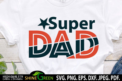 Father's Day SVG - Super Dad Vintage T-Shirt Design Gift Idea SVG Shine Green Art 