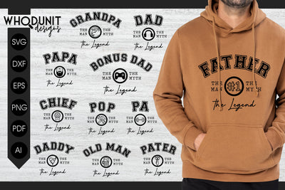 Father's Day SVG | Varsity Style cut files SVG Whodunit Designs 