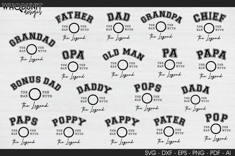 Father's Day SVG | Varsity Style cut files SVG Whodunit Designs 