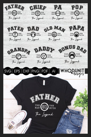 Father's Day SVG | Varsity Style cut files SVG Whodunit Designs 