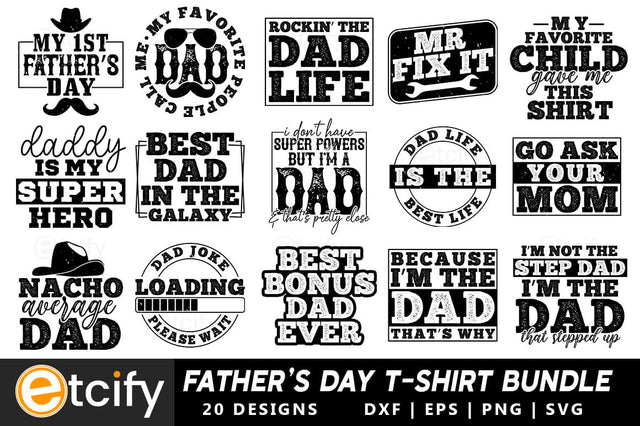 Father's Day T-shirt Design Bundle SVG etcify 
