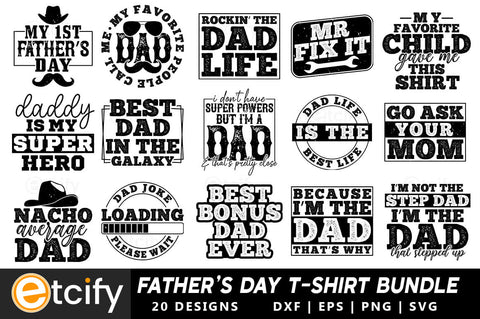 Father's Day T-shirt Design Bundle SVG etcify 