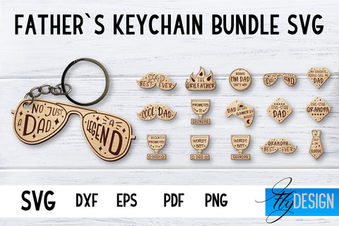 Father’s Keychain SVG Bundle | Father’s Day SVG | Keychain SVG SVG Fly Design 