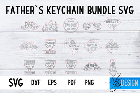 Father’s Keychain SVG Bundle | Father’s Day SVG | Keychain SVG SVG Fly Design 