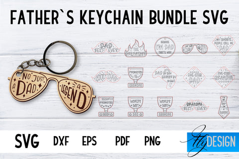 Father’s Keychain SVG Bundle | Father’s Day SVG | Keychain SVG SVG Fly Design 