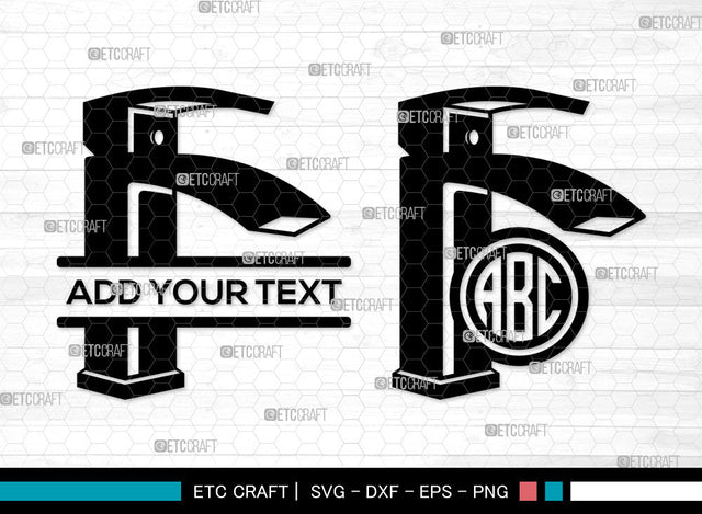 Faucet Monogram SVG, Split Monogram SVG, Leaky Tap Svg, Kitchen Fauce Svg, Water Tap Svg, Bathroom Faucet Svg, Faucet SVG ETC Craft 