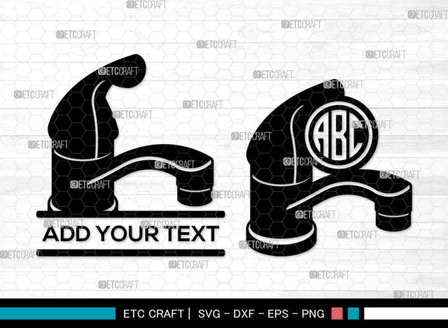 Faucet Monogram SVG, Split Monogram SVG, Leaky Tap Svg, Kitchen Fauce Svg, Water Tap Svg, Bathroom Faucet Svg, Faucet SVG ETC Craft 