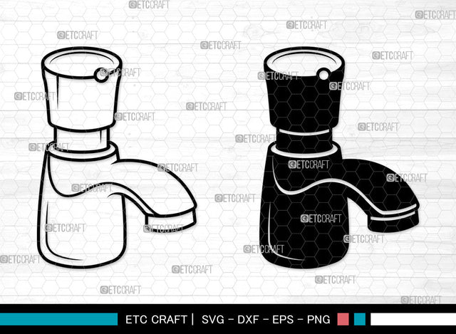 Faucet SVG, Leaky Tap Svg, Kitchen Fauce Svg, Water Tap Svg, Bathroom Faucet Svg, Faucet SVG ETC Craft 