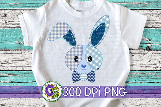 Faux Applique Easter Bunny Rabbit PNG for Sublimation Sublimation Greedy Stitches 