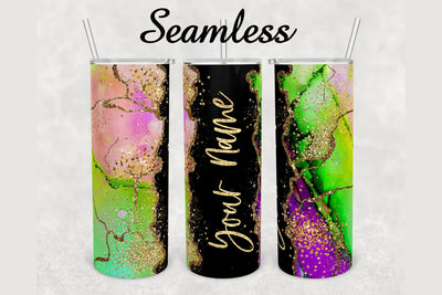 Faux Gold Glitter Agate Tumbler sublimation design 20 oz skinny tumbler wrap Sublimation BambinaCreations 