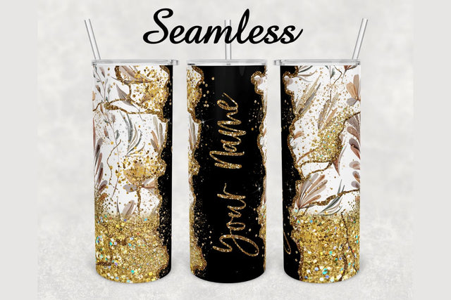 Faux Gold Glitter Marble Tumbler sublimation design 20 oz skinny tumbler wrap Sublimation BambinaCreations 