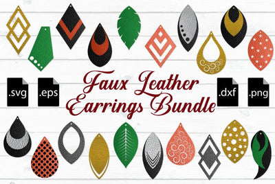 Faux Leather Earrings Bundle SVG Craft Pixel Perfect