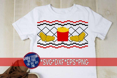 Faux Smocked Chicken Nuggets and Fries SVG DXF EPS PNG SVG Greedy Stitches 